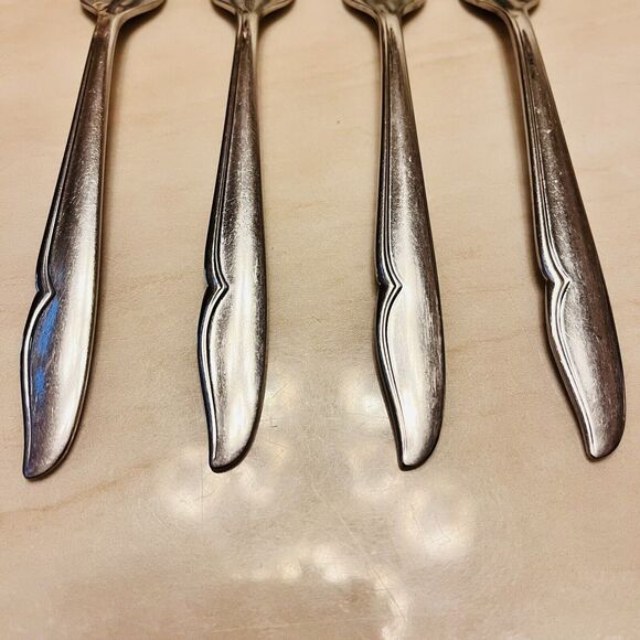 4pc Oneida Profile Oneidacraft Deluxe Stainless Flatware Dinner Fork 7 1/4 in - Picture 5 of 7